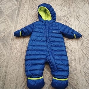 Eddie Bauer Baby Boys 3-6M Blue Hooded Snow Suit Winter Bunting